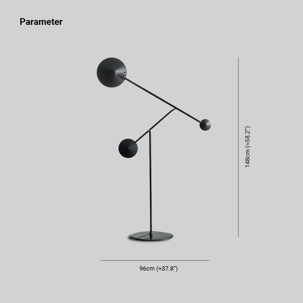Mira Moderna Minimalista Metal Lámpara de Pie Negra