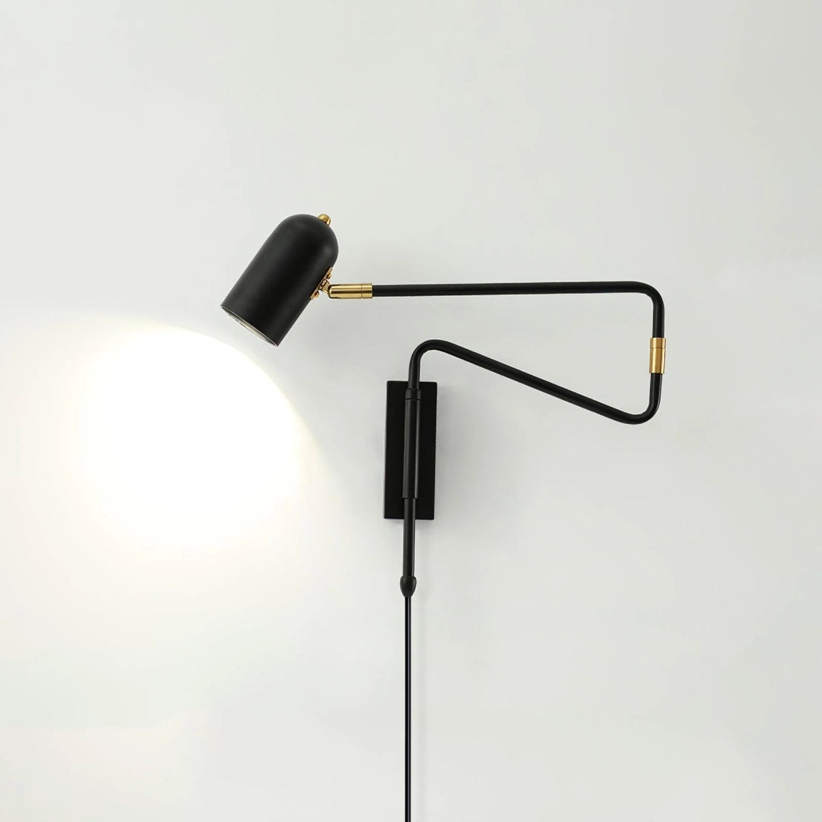 Nox aplique de pared regulable con brazo enchufe enchufable