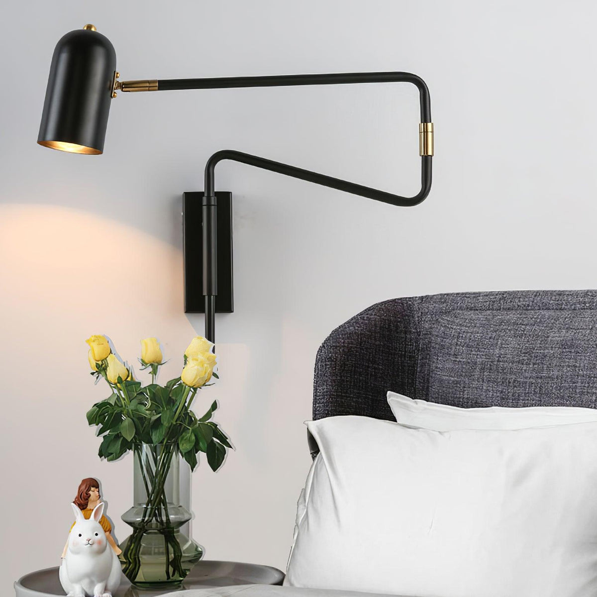 Nox aplique de pared regulable con brazo enchufe enchufable