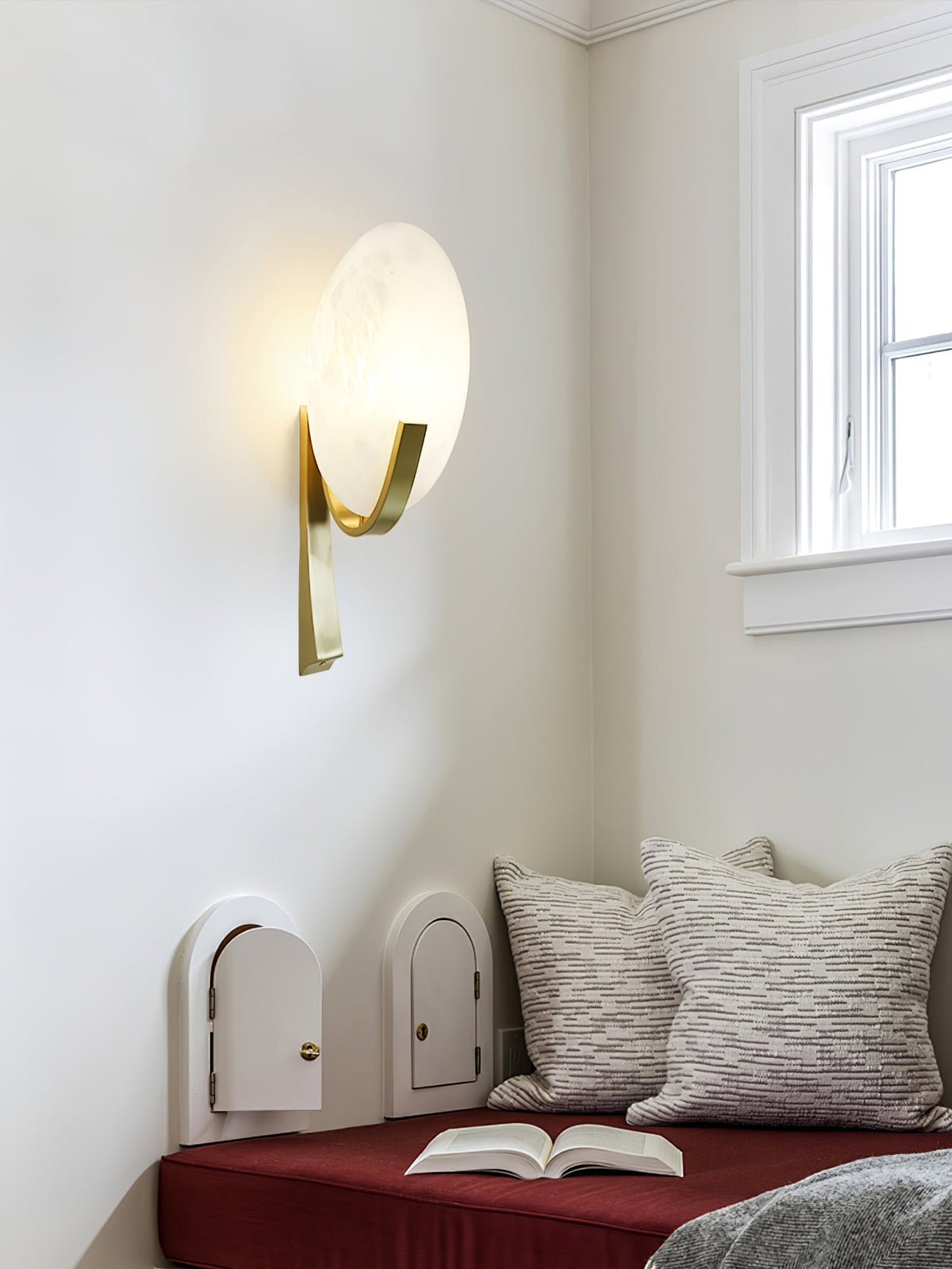 Avey aplique de pared moderno en alabastro con enchufe US