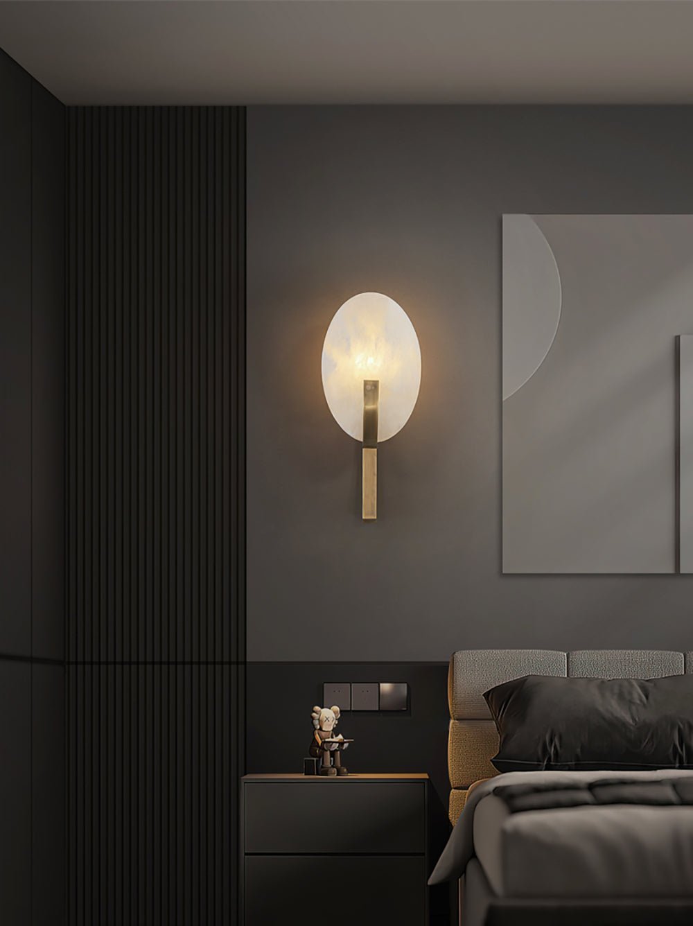 Avey aplique de pared moderno en alabastro con enchufe US