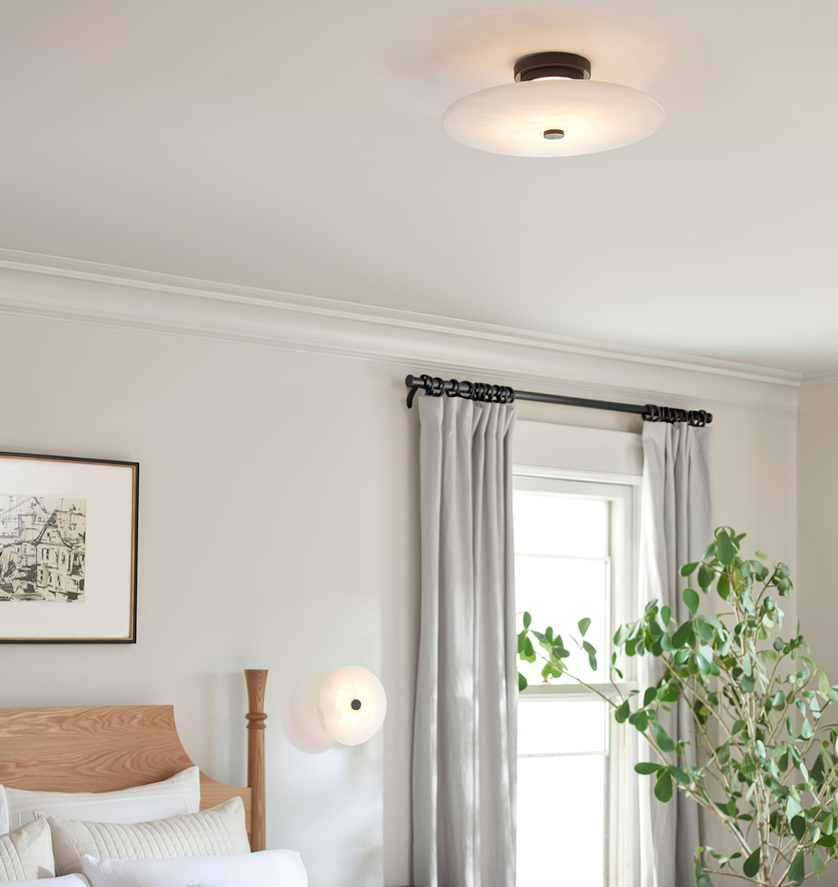 Ines aplique de pared Eterna moderno blanco alabastro