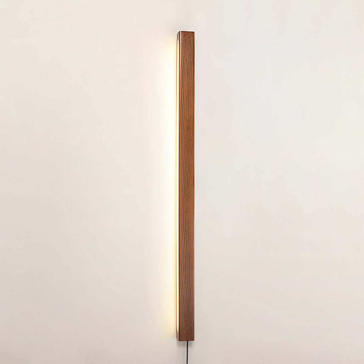 Bryf aplique de pared lineal de madera con enchufe enchufable