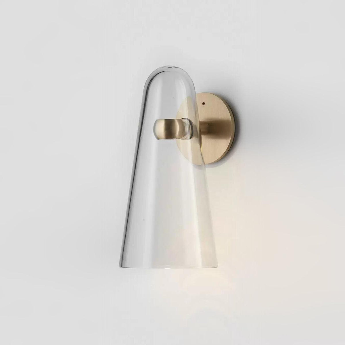 Velivira aplique de pared con pantalla cónica de vidrio