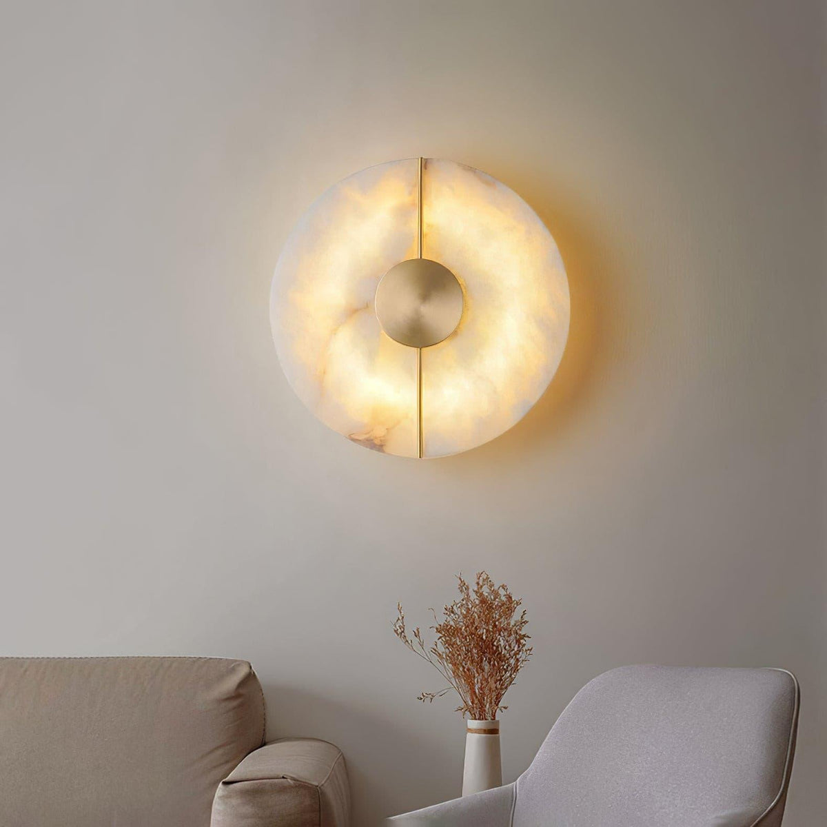 Citheira aplique de pared minimalista en alabastro