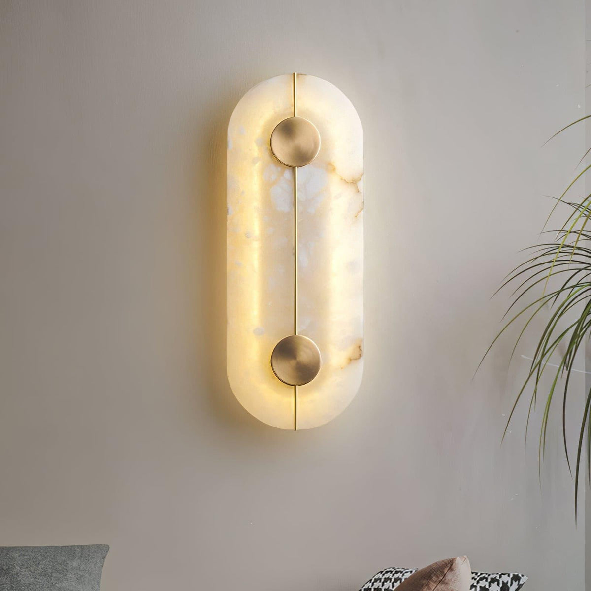 Citheira aplique de pared minimalista en alabastro