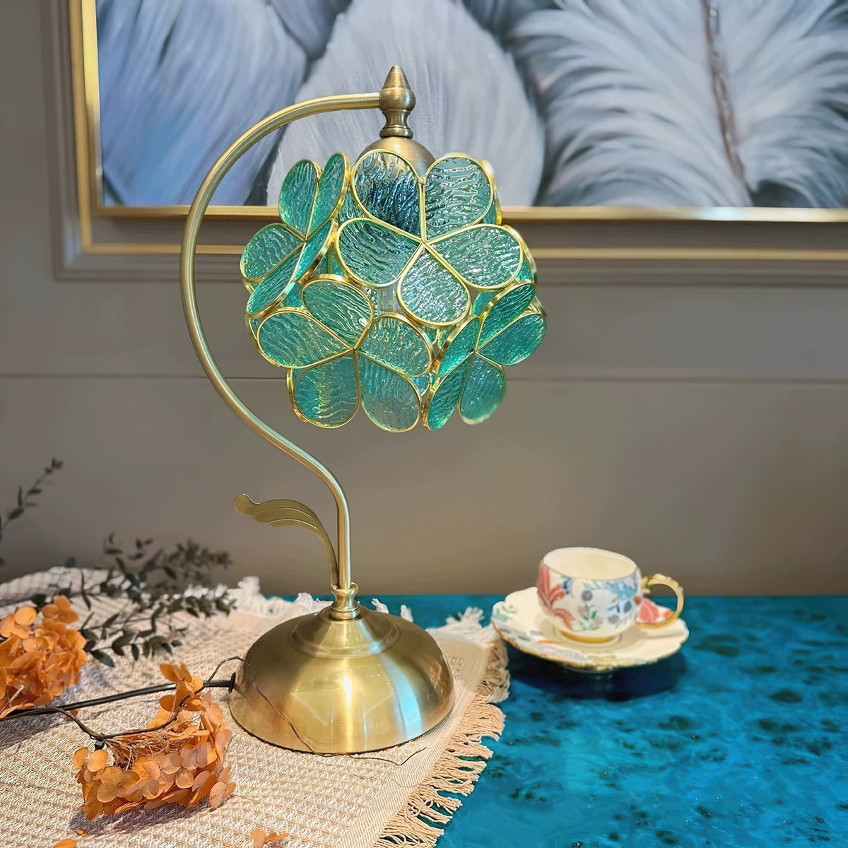 Evenq lámpara de mesa Aurelia Leaf
