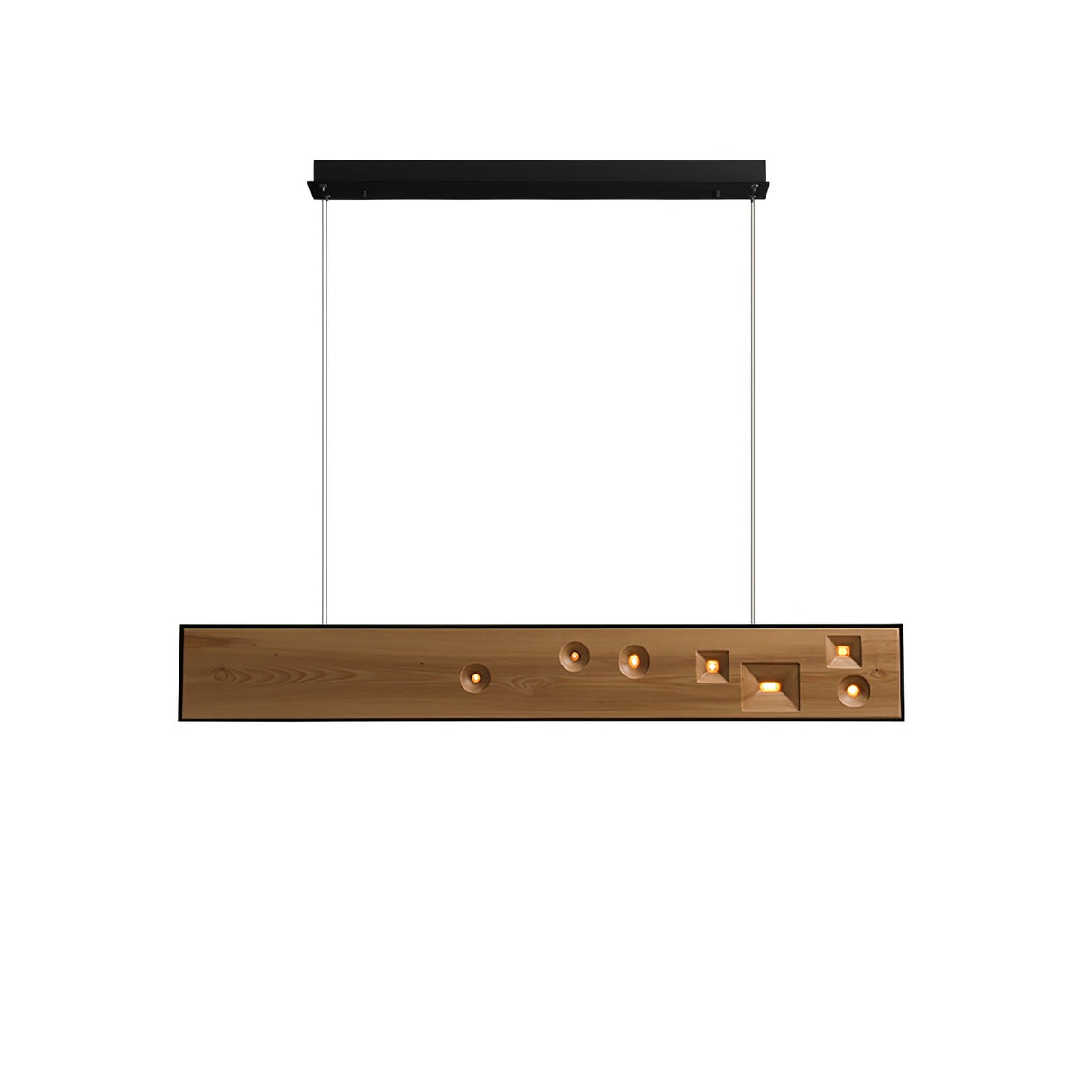 Elvorora lámpara colgante de madera Gemstone lineal LED