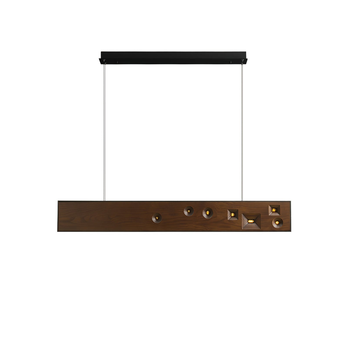 Elvorora lámpara colgante de madera Gemstone lineal LED