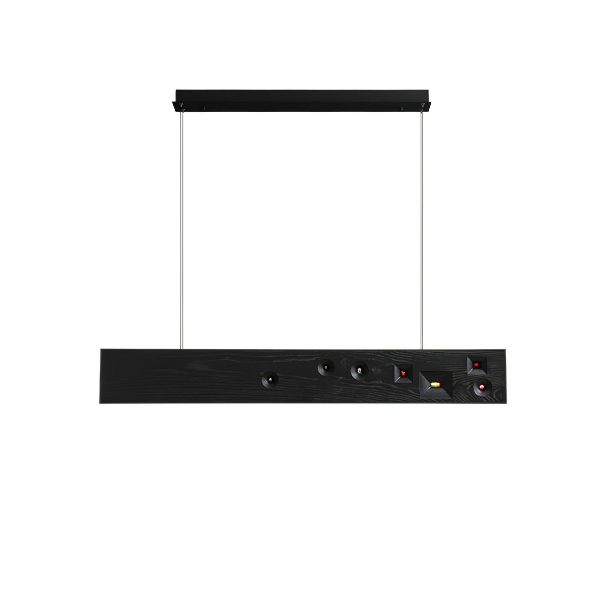 Elvorora lámpara colgante de madera Gemstone lineal LED