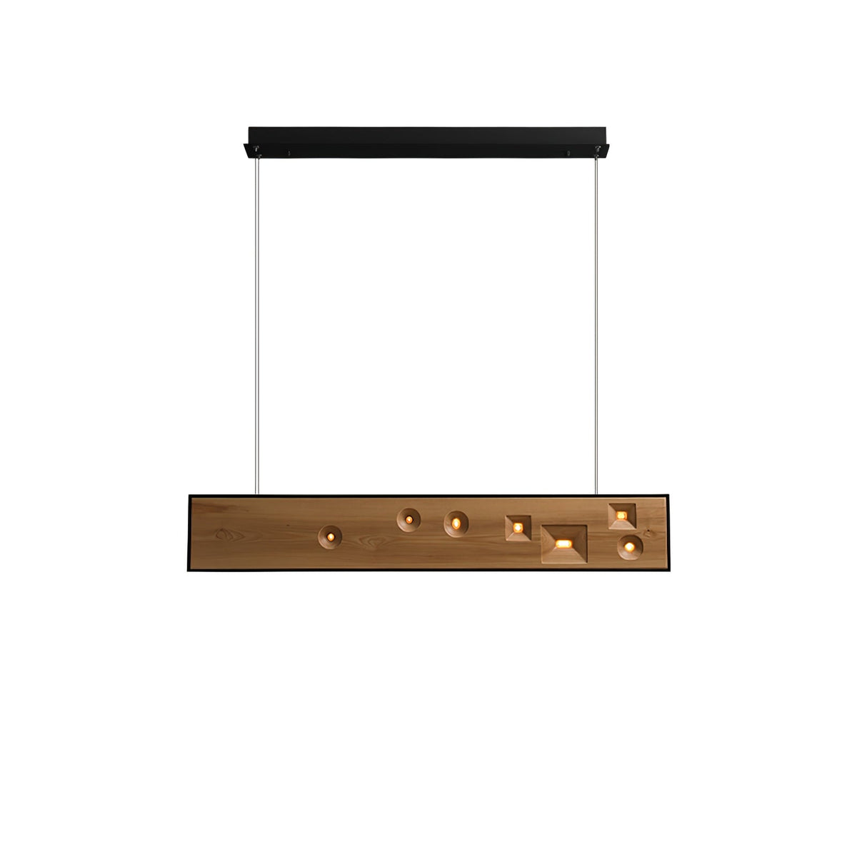 Elvorora lámpara colgante de madera Gemstone lineal LED