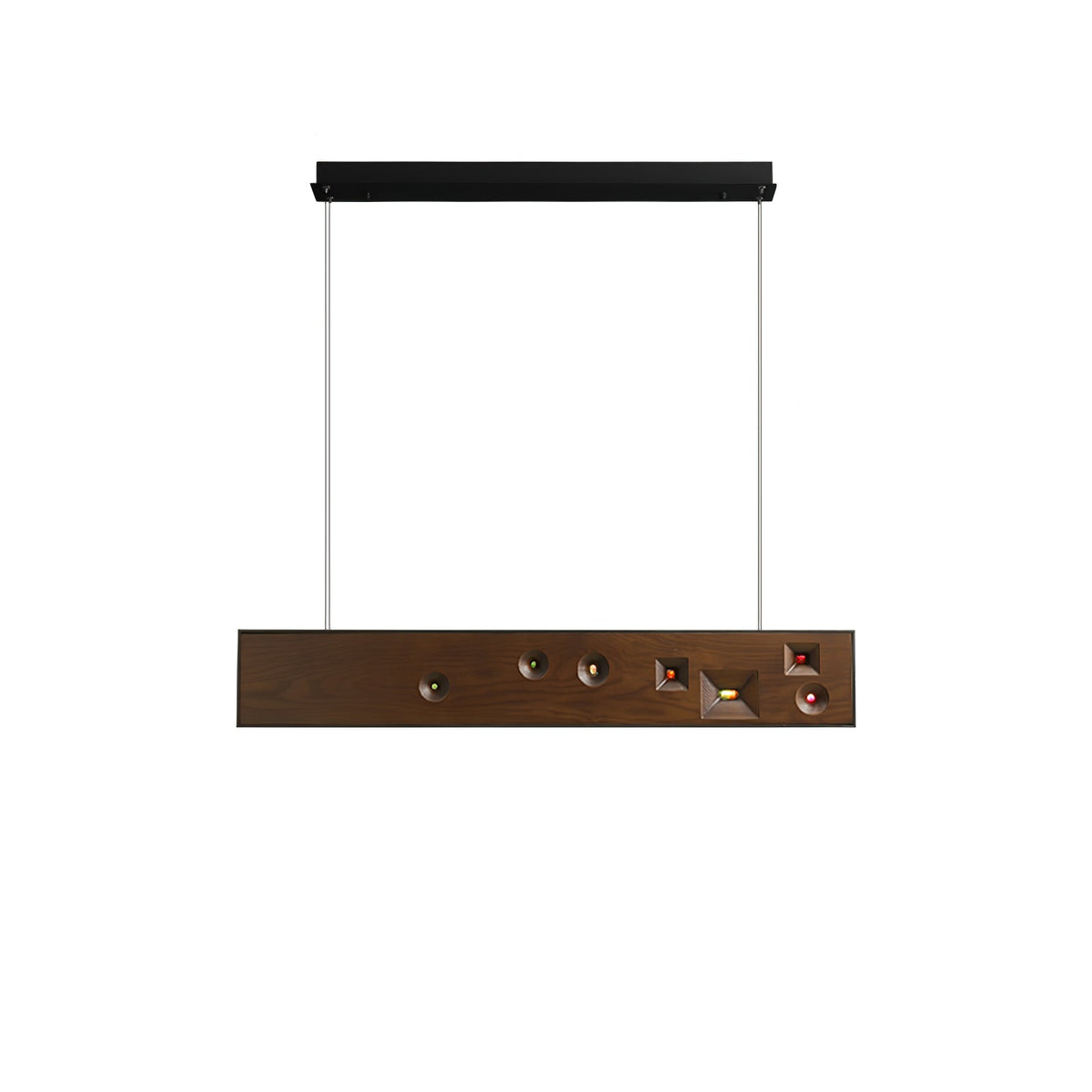 Elvorora lámpara colgante de madera Gemstone lineal LED