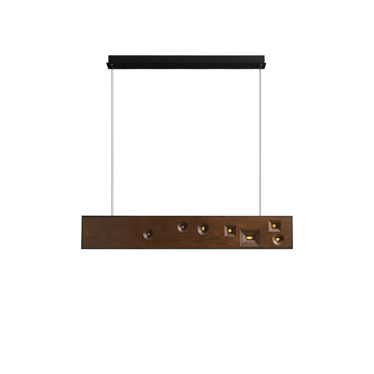 Elvorora lámpara colgante de madera Gemstone lineal LED