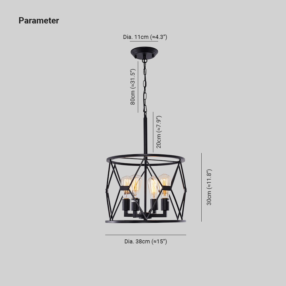 Silva Moderno Industrial LED Lámpara Colgante Metal Comedor