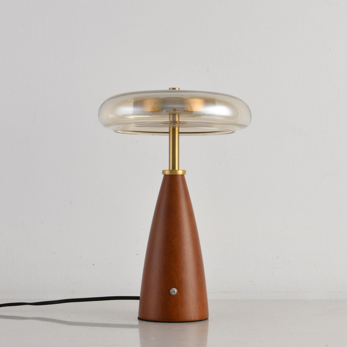 Lámpara de mesa de vidrio con forma de seta