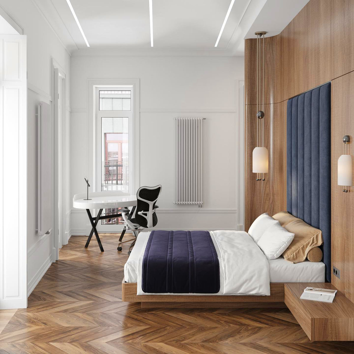 Bly aplique de pared con varillas doradas y pantalla de vidrio opalino