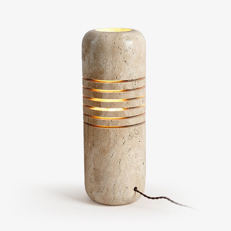 Aursolila lámpara de mesa cilíndrica de travertino