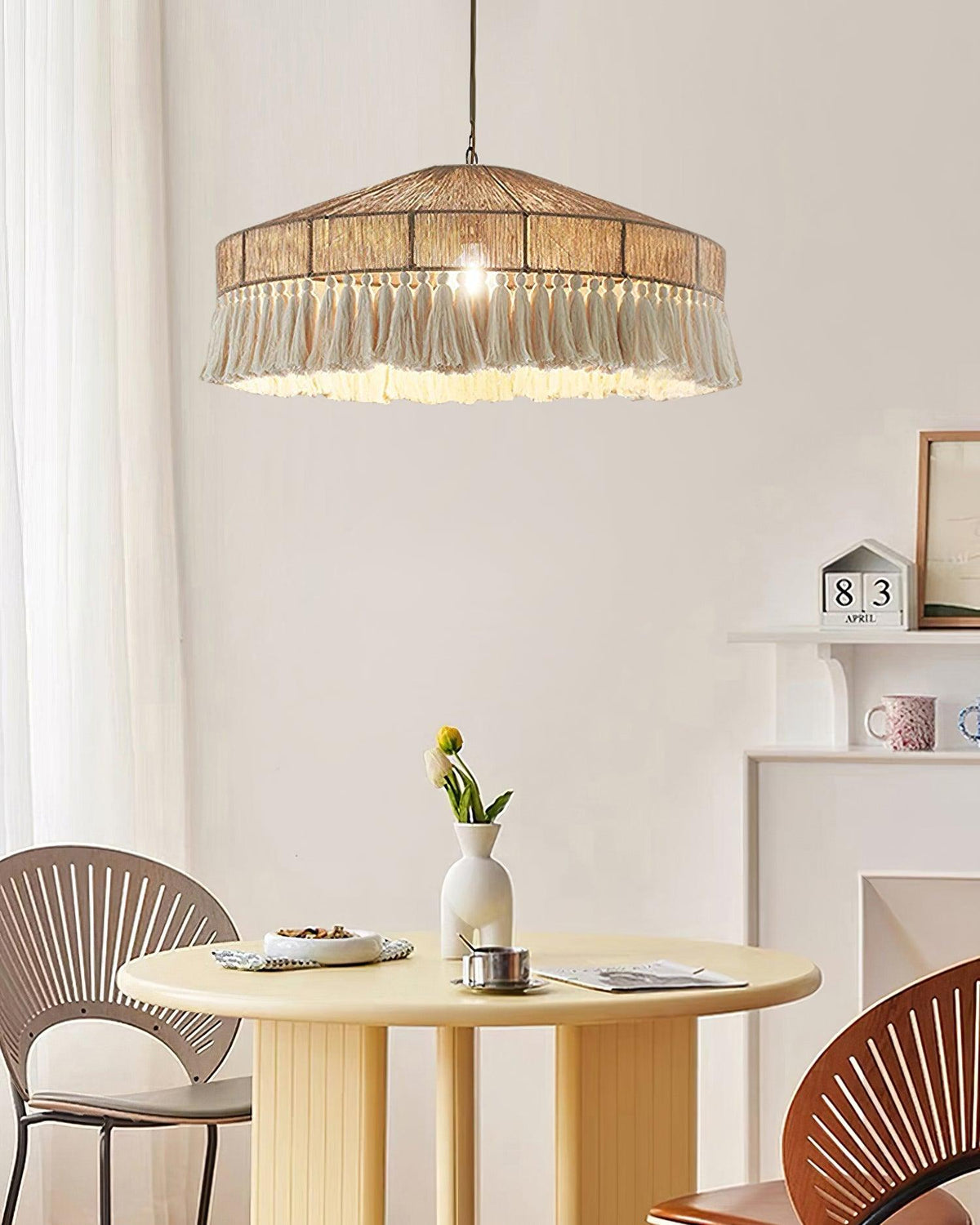 Ohev lámpara colgante de cuerda de cáñamo
