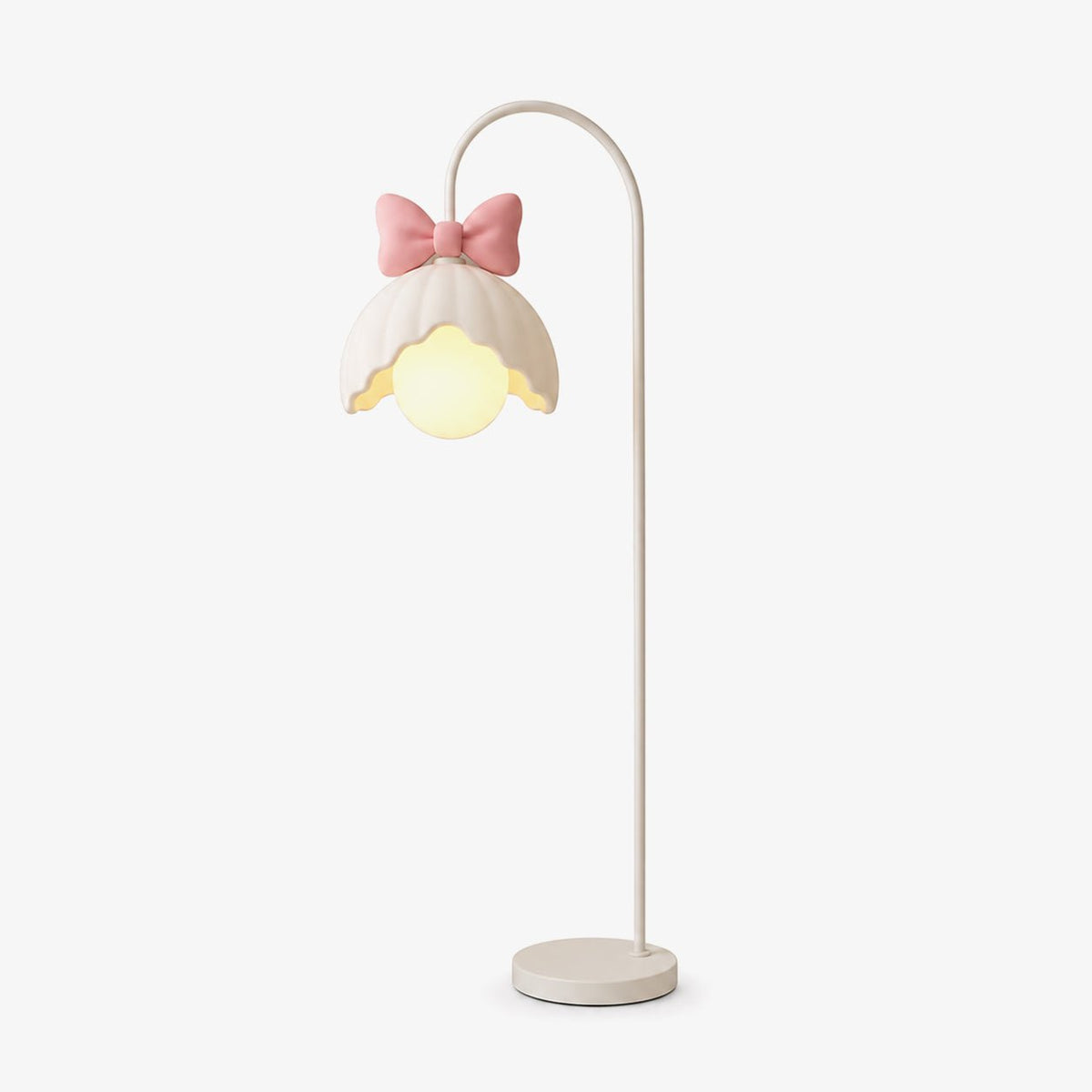 Bow lámpara de pie Trim pétalo pantalla