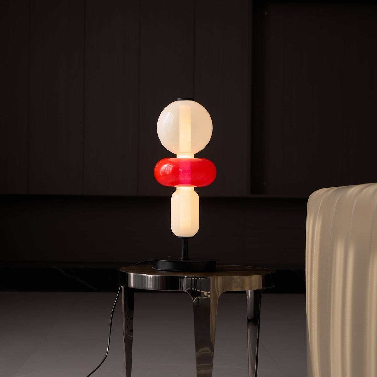 Stained lámpara de mesa de vidrio esmerilado
