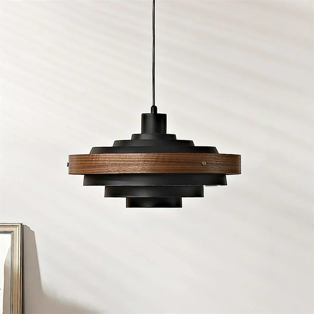 Muto Modern Round Pendant Light Wood