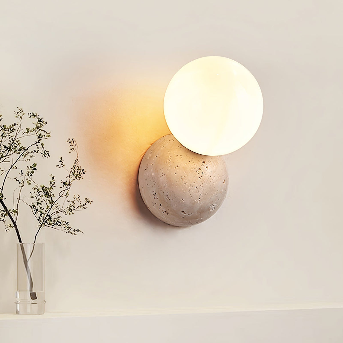 Cethair aplique de pared en travertino