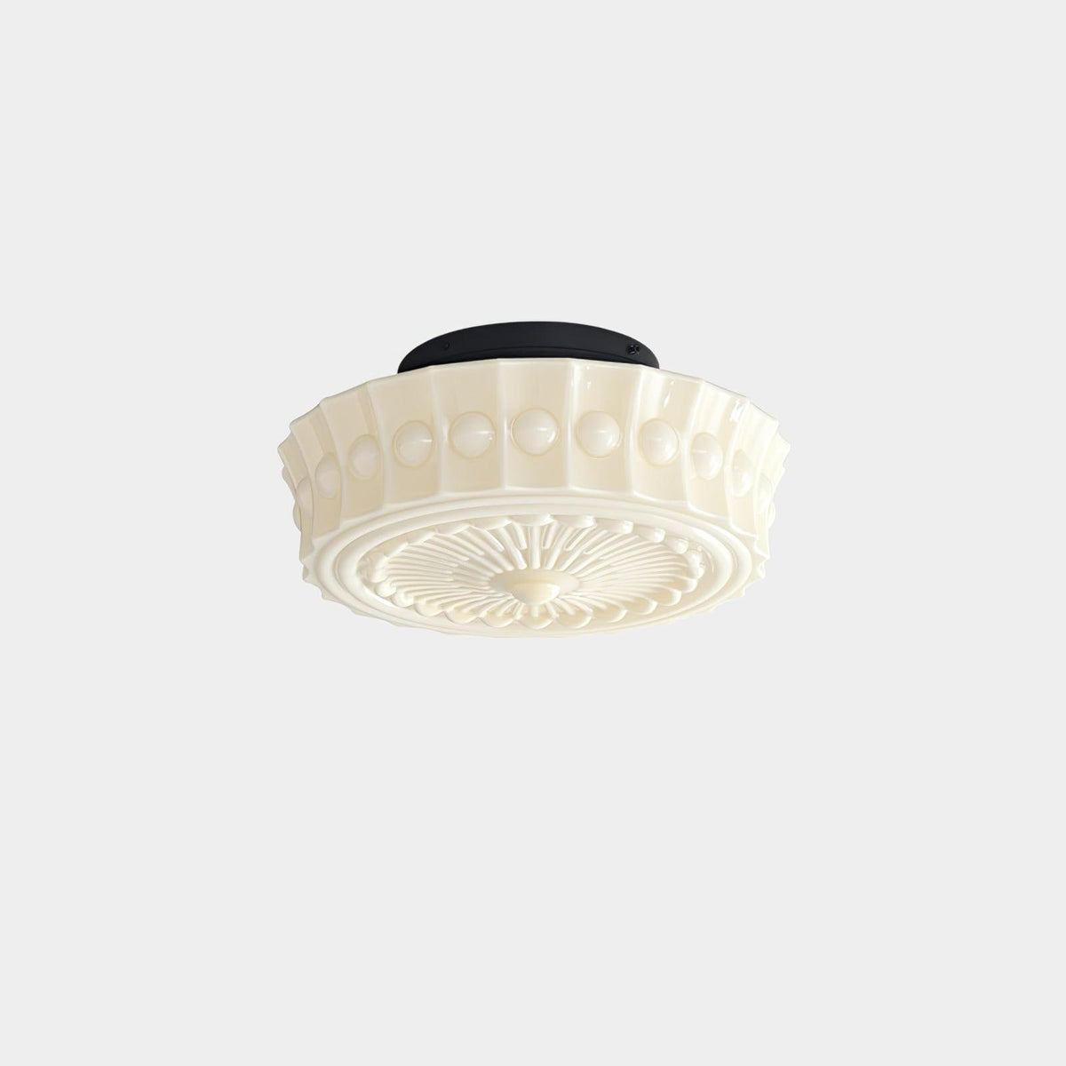 Veleraya lámpara de techo vidrio blanco floral para sala de estar