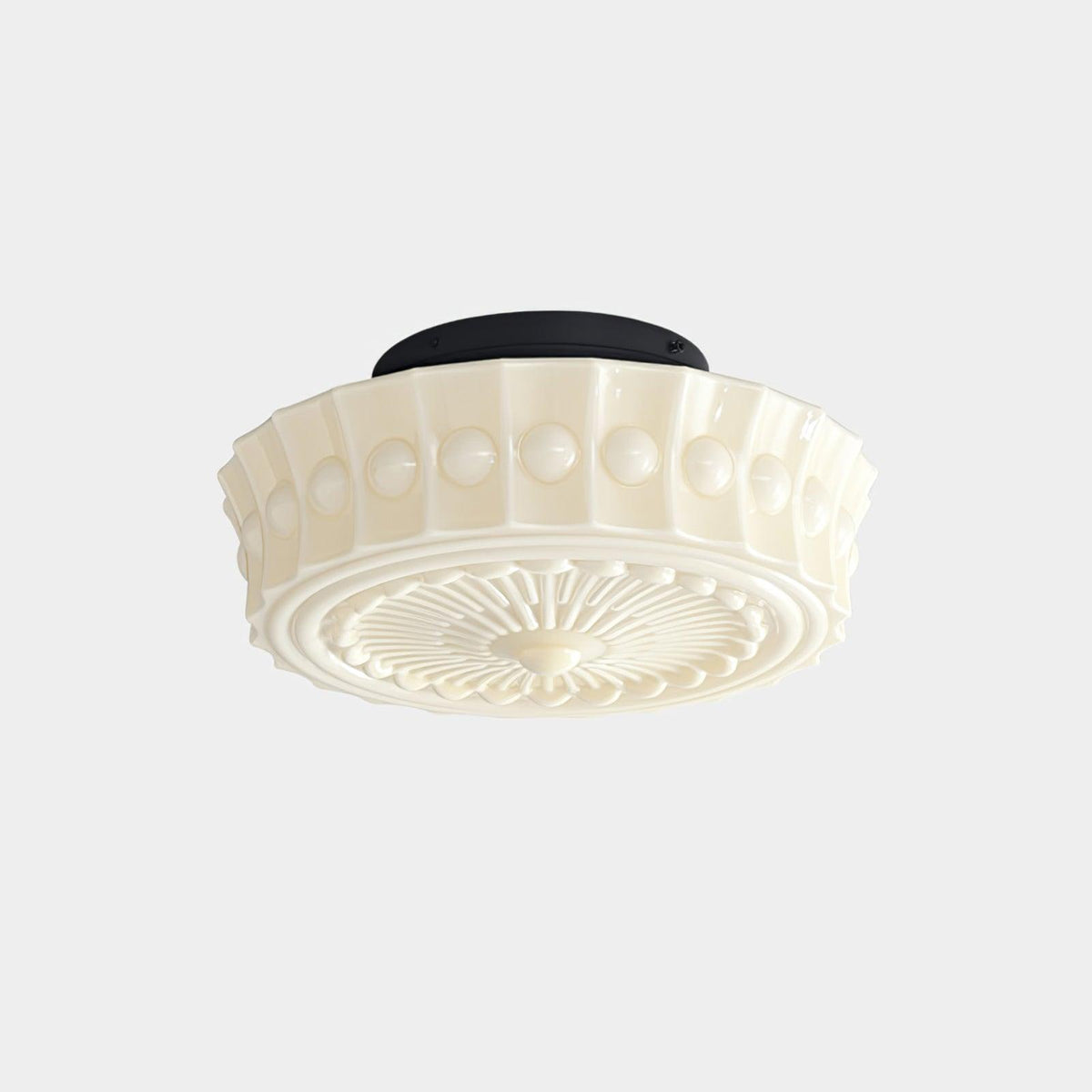 Veleraya lámpara de techo vidrio blanco floral para sala de estar