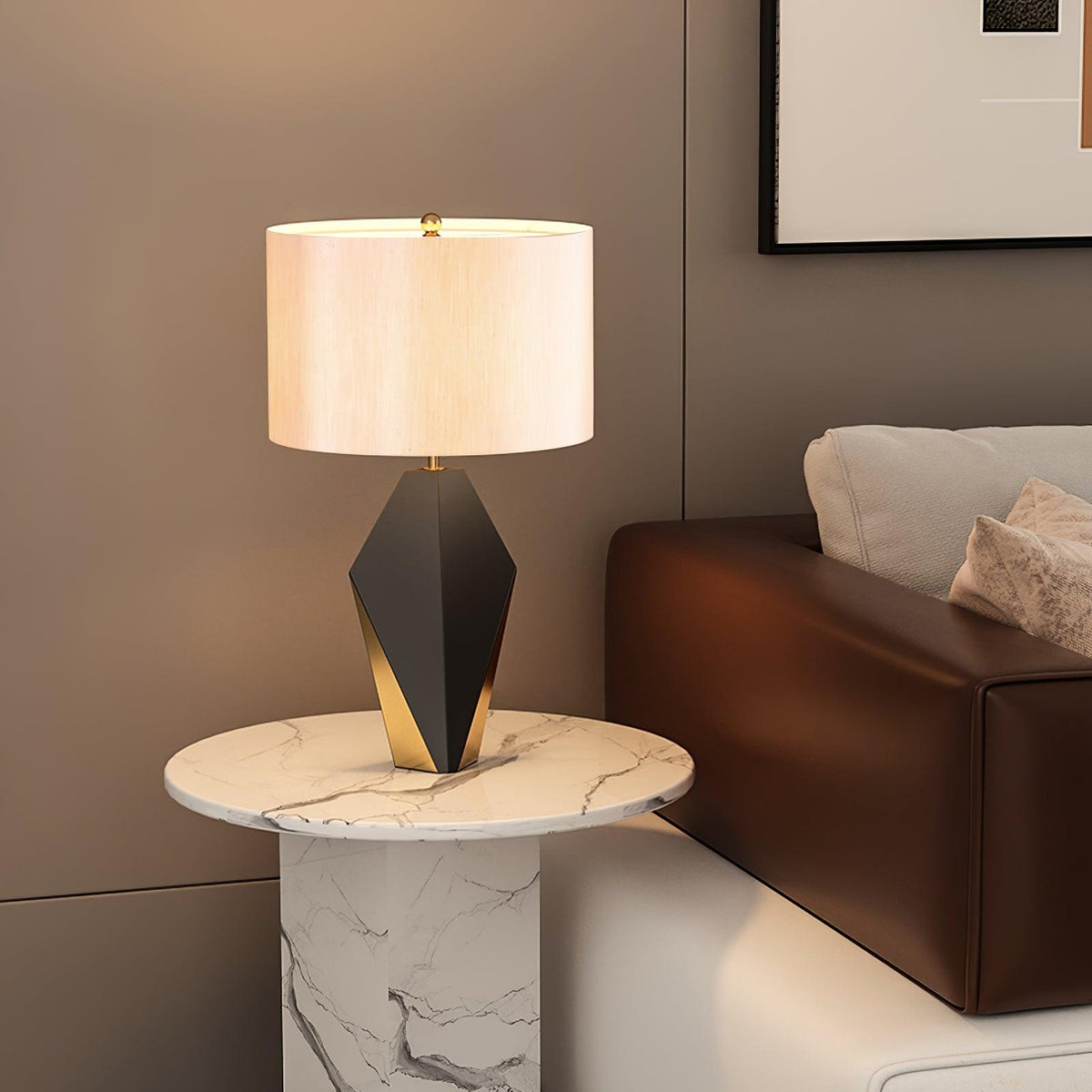 Prism lámpara de mesa contemporánea de tejido