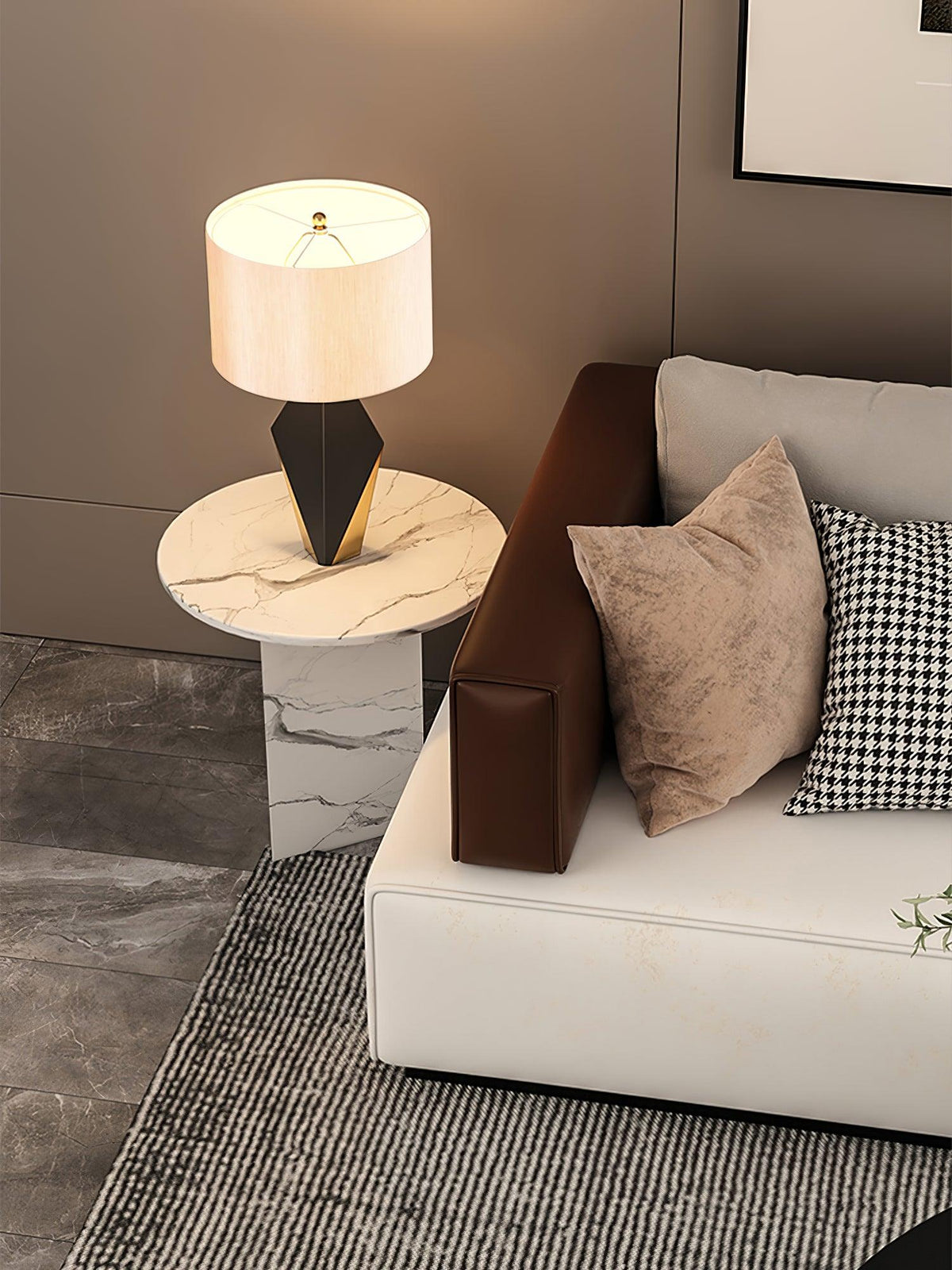 Prism lámpara de mesa contemporánea de tejido
