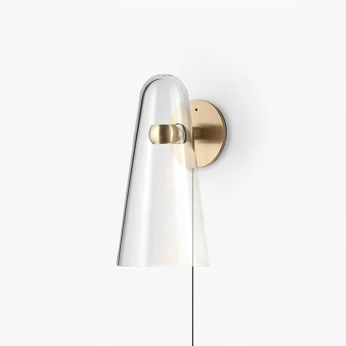 Velivira aplique de pared con pantalla cónica de vidrio