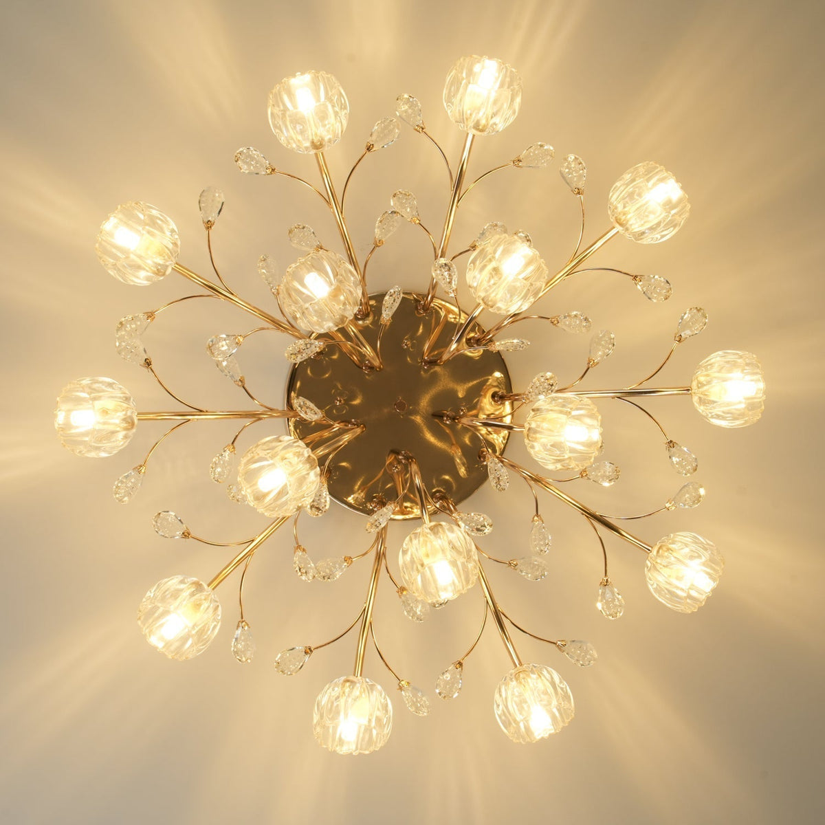 Elyinira lámpara de techo postmoderna de lujo con flor de cristal