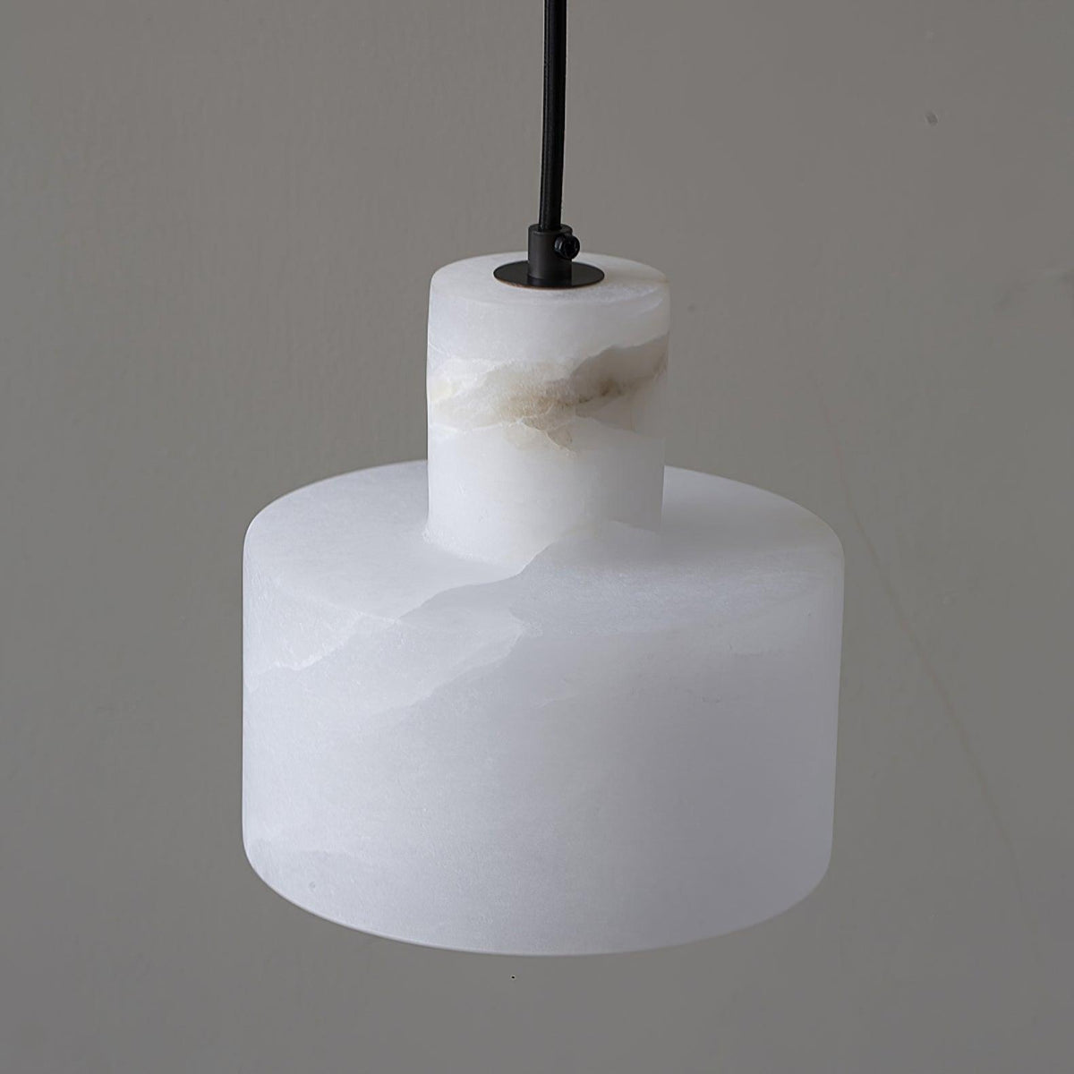 Lámpara colgante de alabastro con doble cilindro