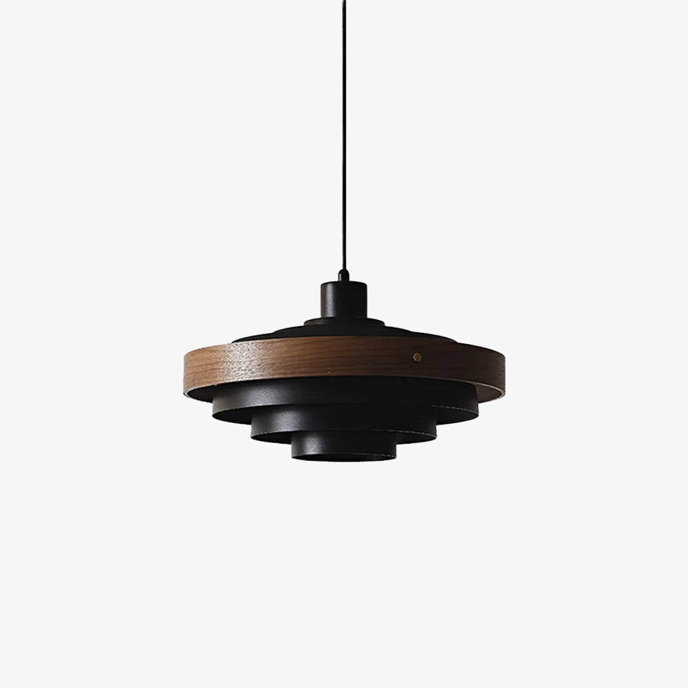 Muto Modern Round Pendant Light Wood