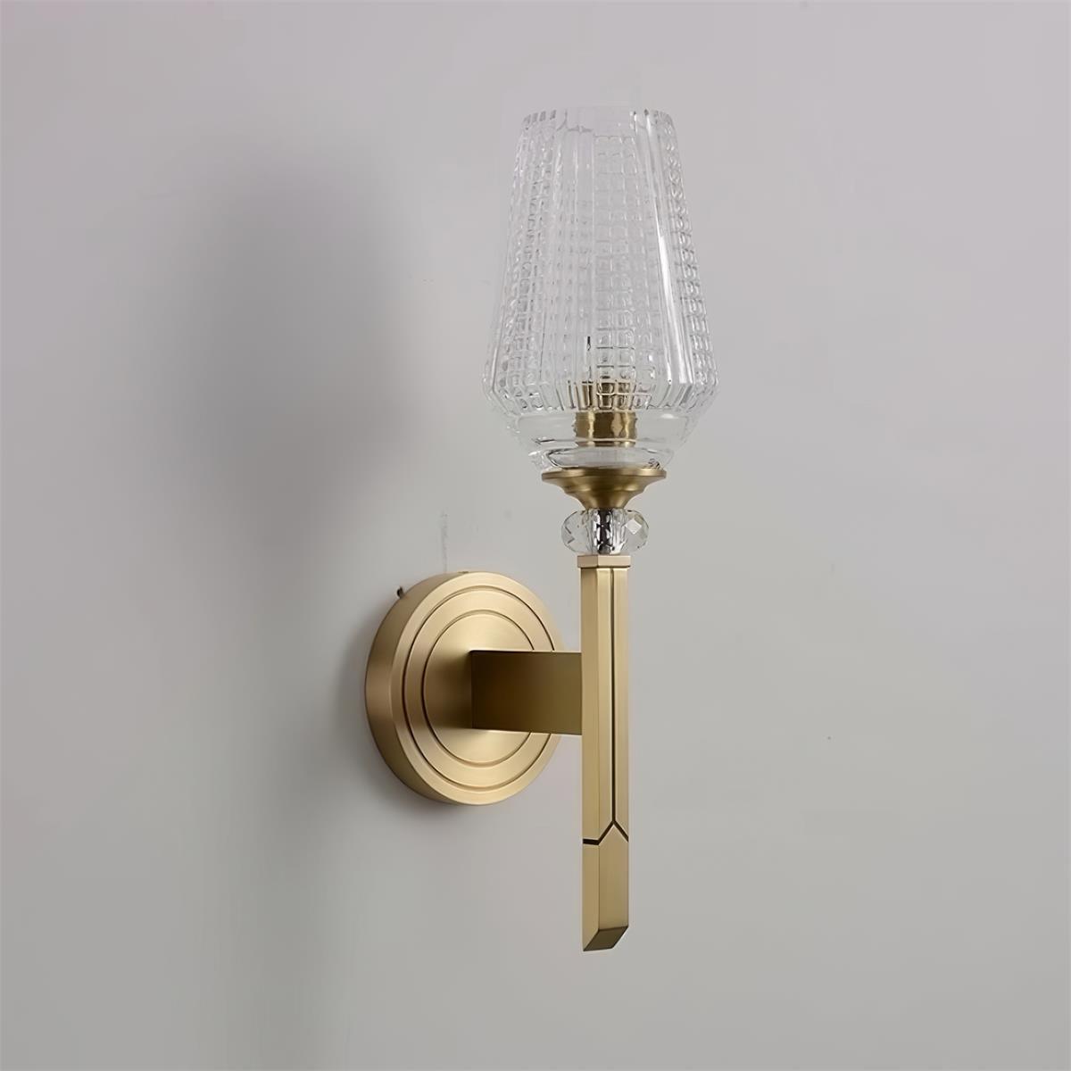 Elyisora aplique de pared en latón con cristal