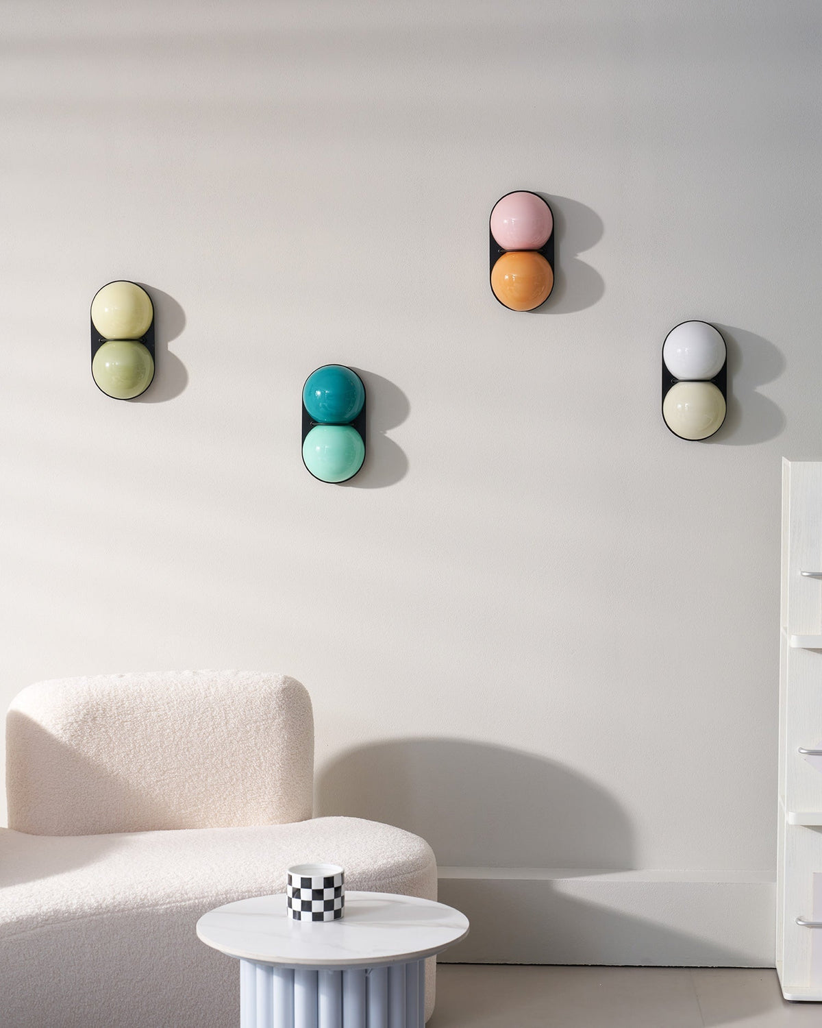 Two aplique de pared Globo vidrio