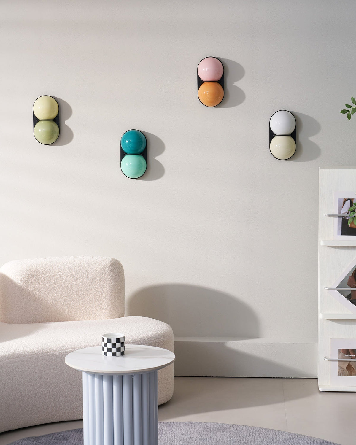 Two aplique de pared Globo vidrio