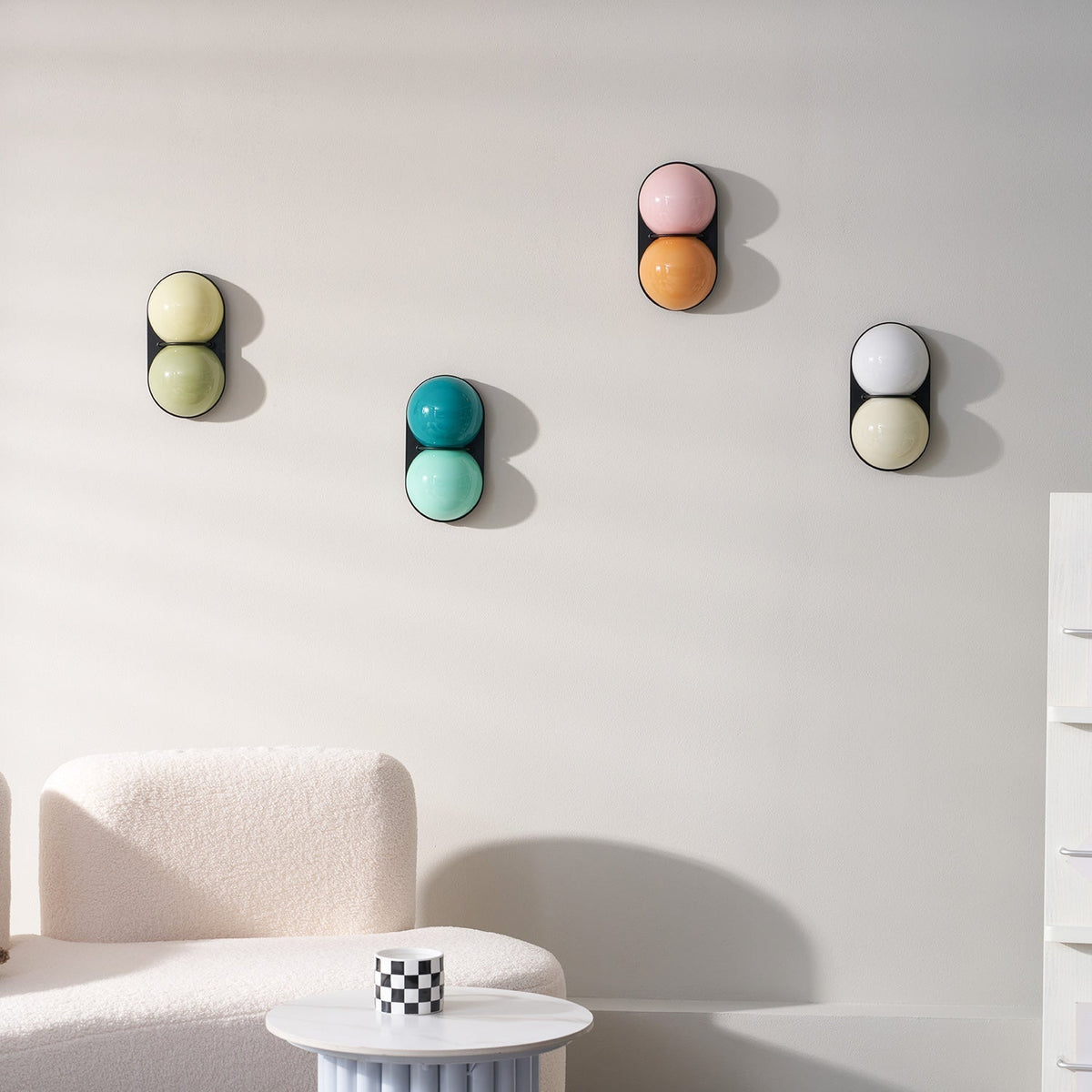 Two aplique de pared Globo vidrio