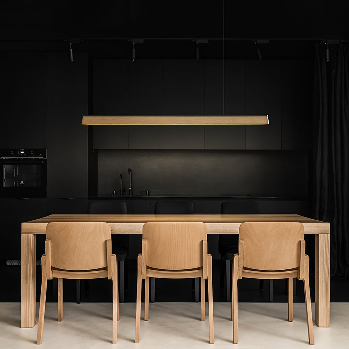 Zura lámpara colgante lineal de madera industrial