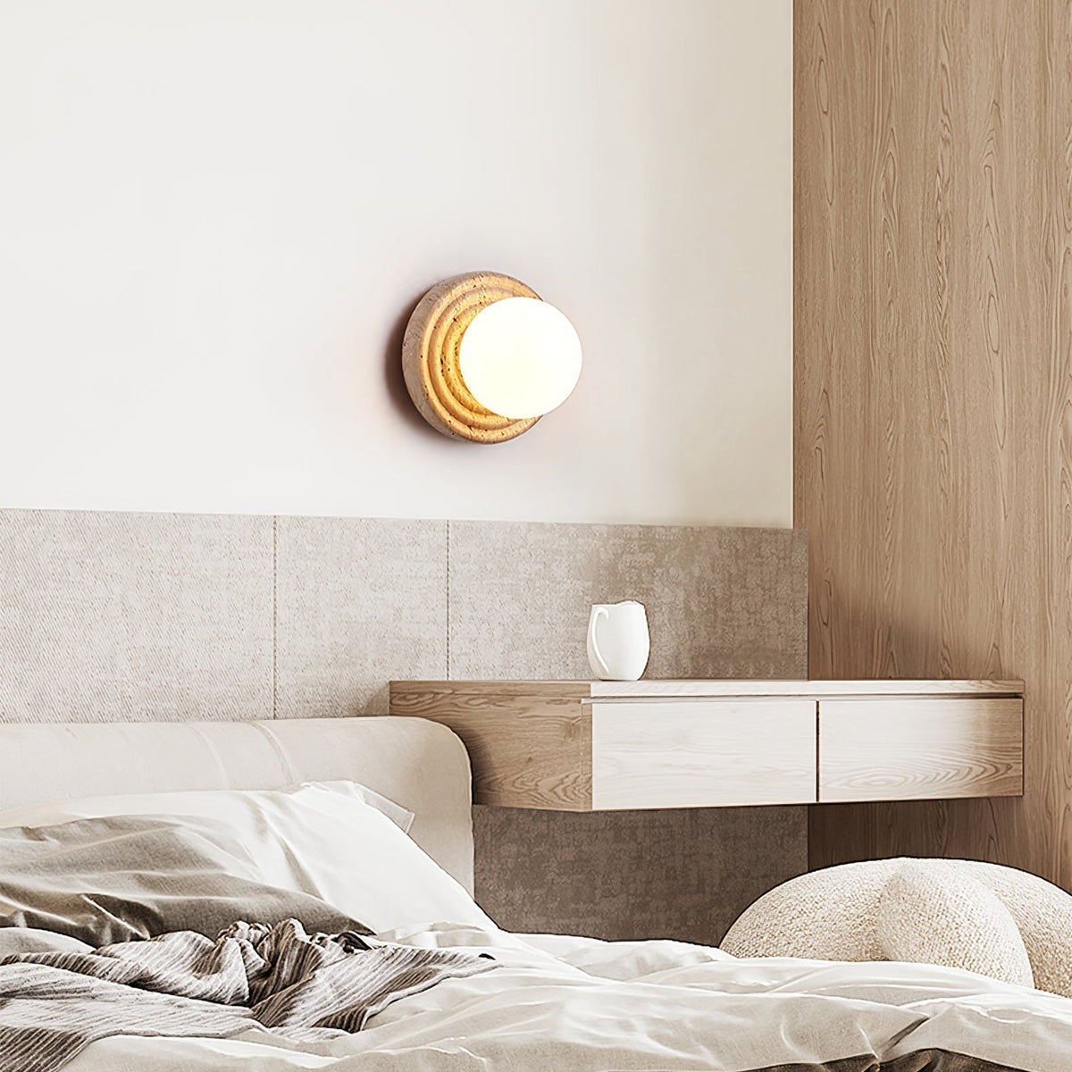 Valuella travertino globo aplique de pared / lámpara de techo