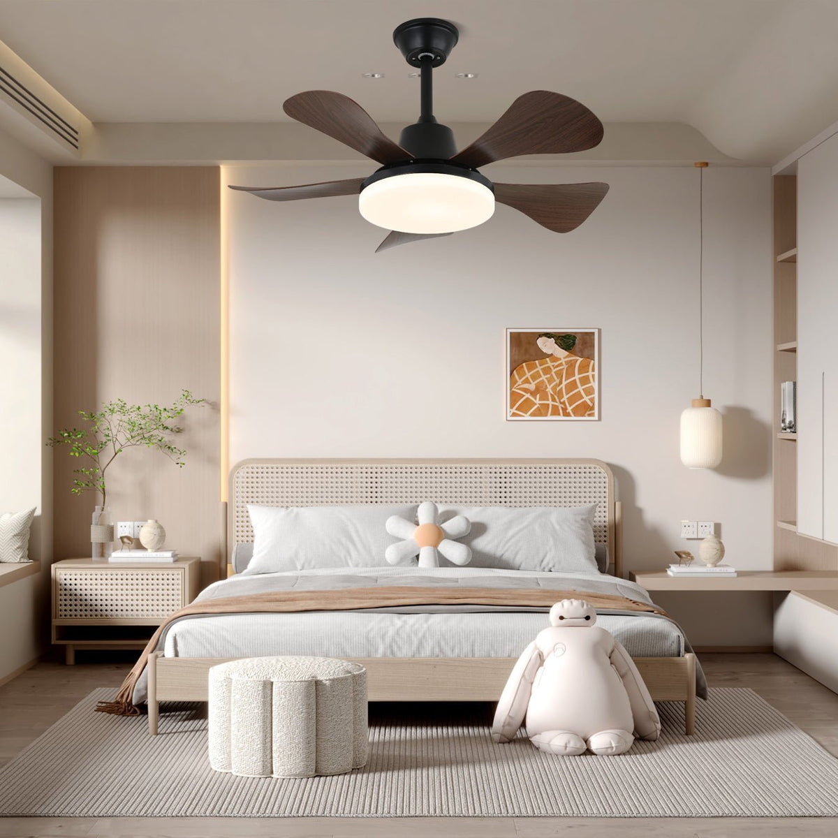 Aveline ventilador de techo con luz de madera
