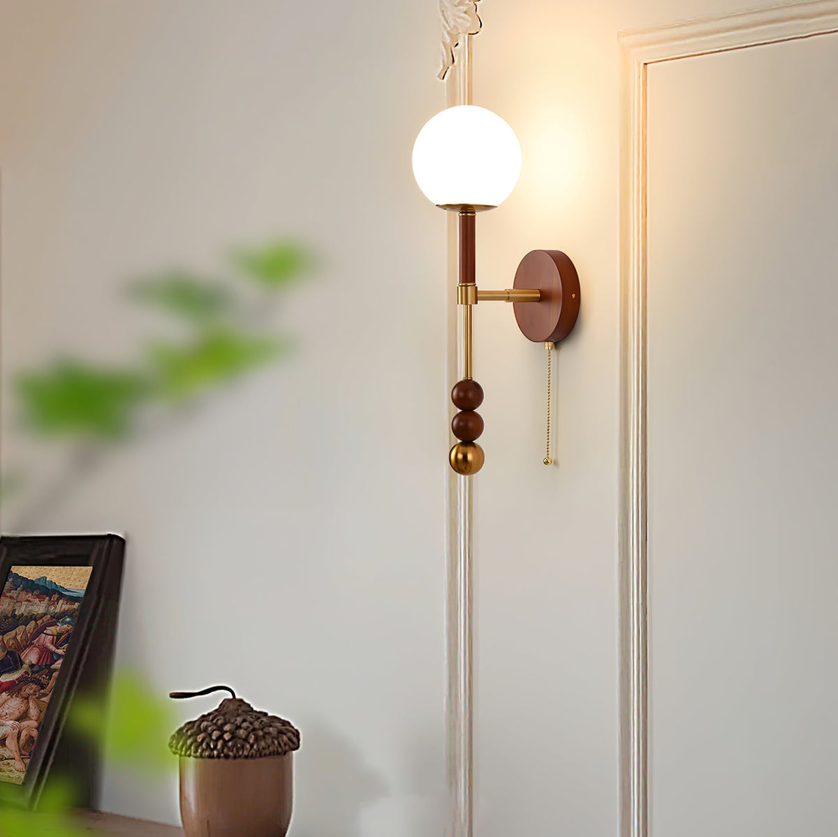 Hilda aplique de pared Roma elegancia de madera