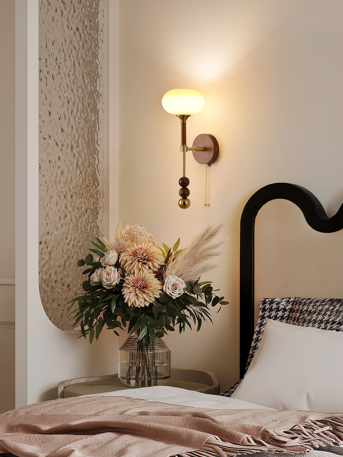 Hilda aplique de pared Roma elegancia de madera