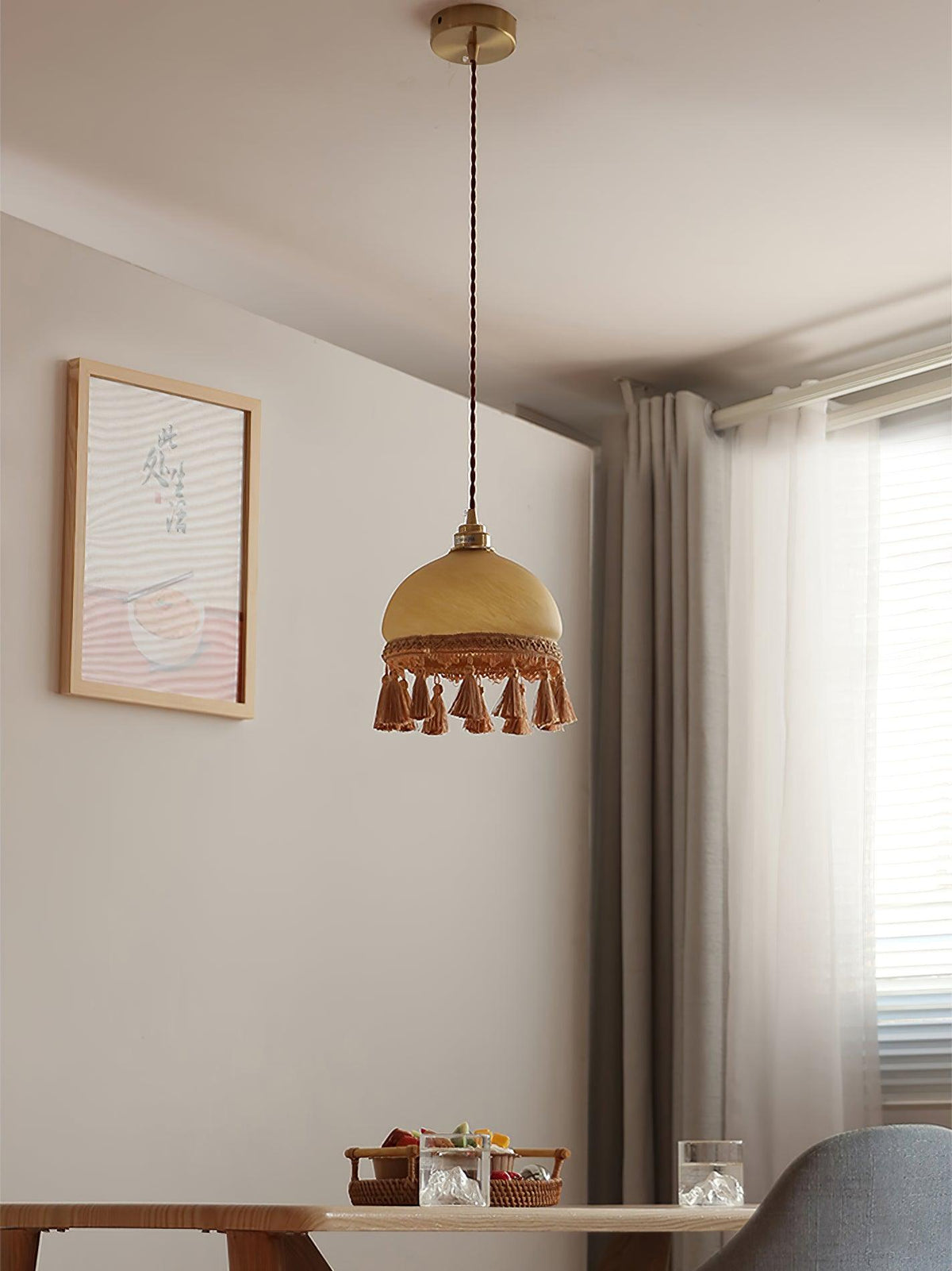 Fringe lámpara colgante con borlas de latón