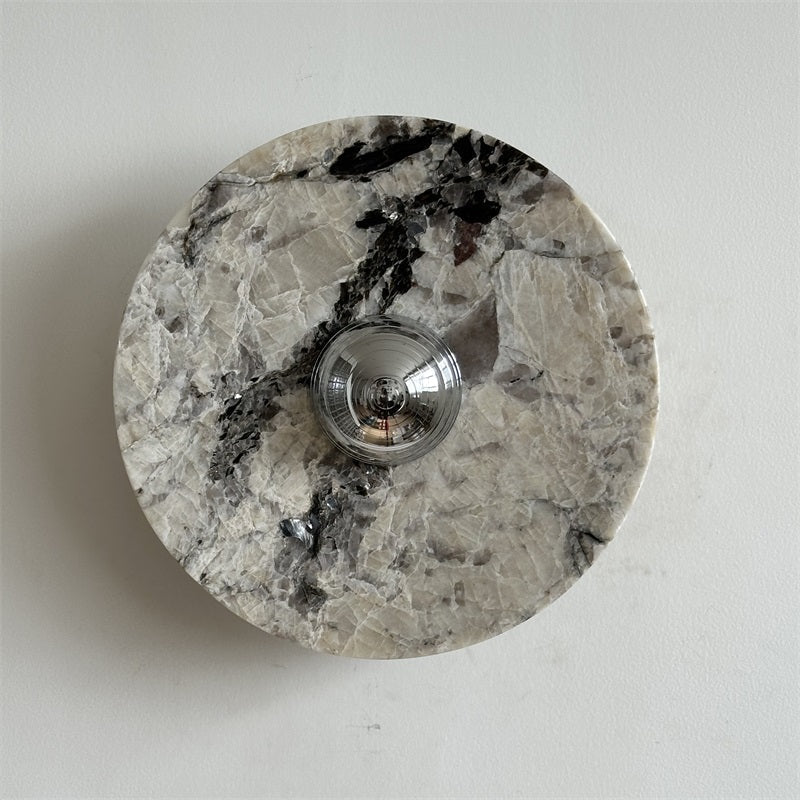 Zeno Redondo Cromo Mármol Pared Aplique