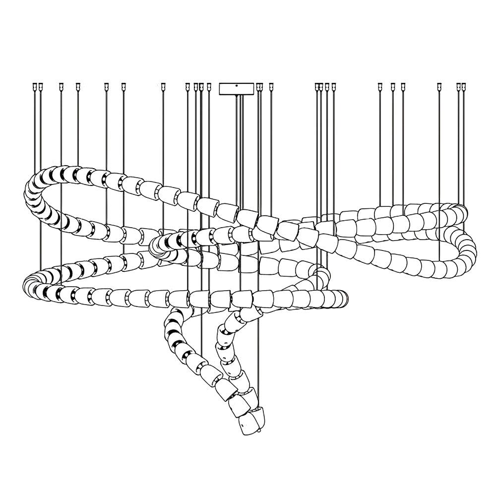 Nexus lámpara de araña dorada con cristal - 元字段测试