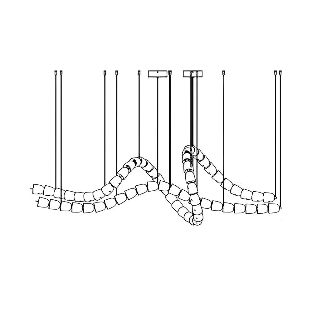 Elyisaine lámpara de araña cristal dorado LED 3-Line