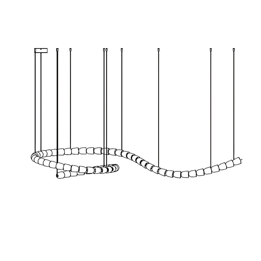 Elyisaine lámpara de araña cristal dorado LED 3-Line