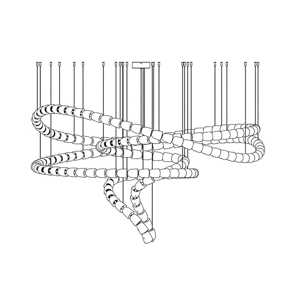 Cavenira lámpara de araña Art Deco de cristal