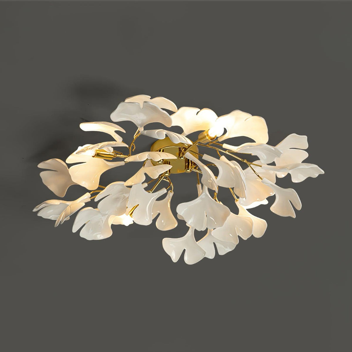 Callenne lámpara de techo elegante con hojas de ginkgo